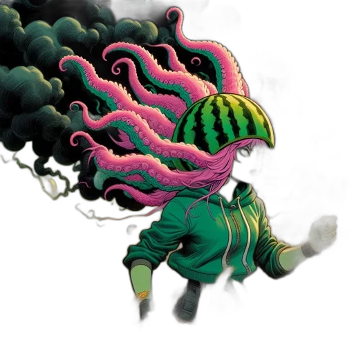 creature, dragon, mask, staff, concept art, comic book art, fantasy art, vaporwave transparent PNG cut-out