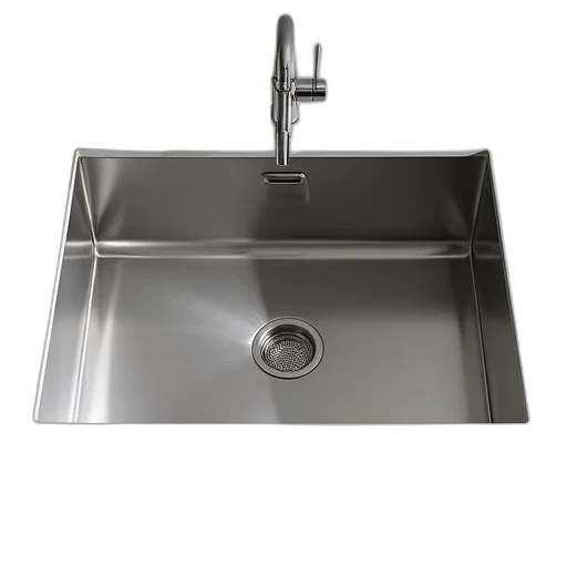 3d render, photorealistic, frank, lloyd, square, sink, stainless, steel transparent PNG cut-out