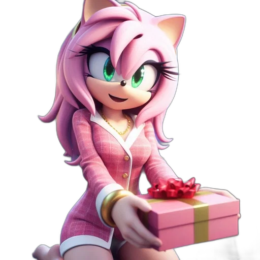 3d render, concept art, pixel art, fantasy art, animated, hedgehog, character, pink transparent PNG cut-out