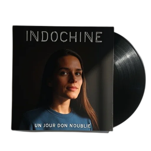 vinyl, record, cover, featuring, close-up, person, face, dark transparent PNG cut-out
