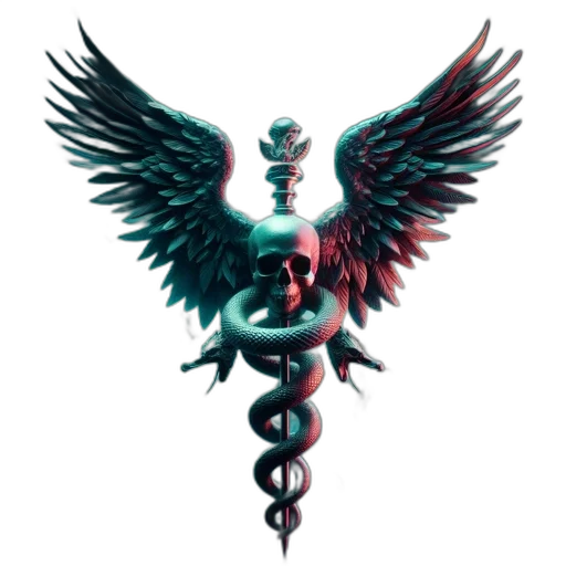 staff, sword, jewelry, pixel art, concept art, fantasy art, 3d render, dark transparent PNG cut-out