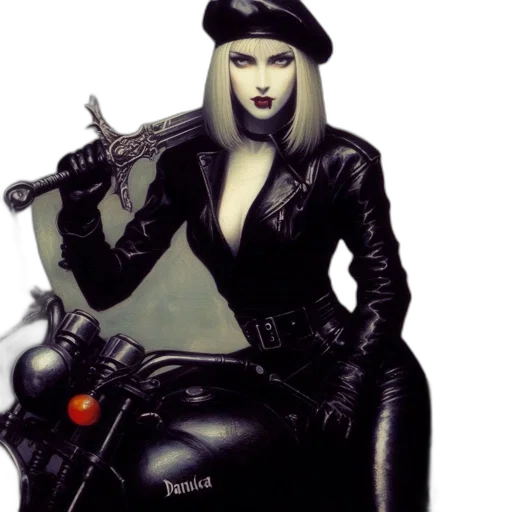 jacket, photorealistic, comic book art, concept art, fantasy art, woman, striking, features transparent PNG cut-out
