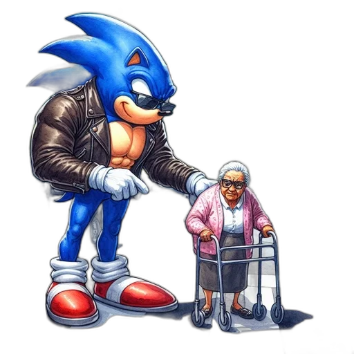 weapon, robot, animal, concept art, pixel art, comic book art, cyberpunk, sonic transparent PNG cut-out