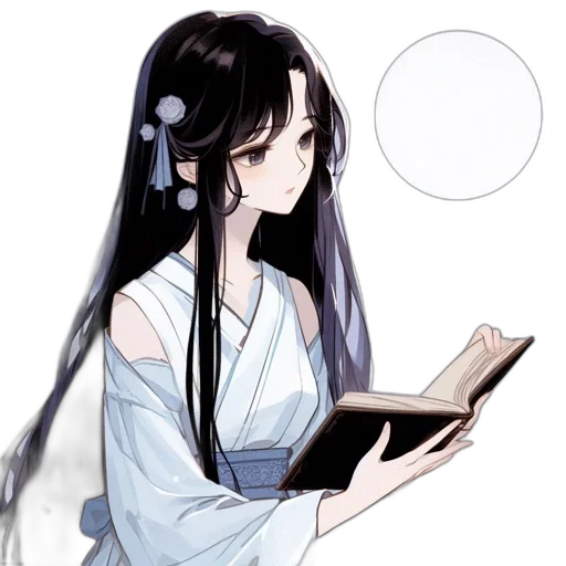 staff, dress, anime, fantasy art, concept art, pixel art, monochrome, blue transparent PNG cut-out