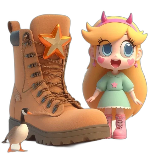 shoes, weapon, 3d render, concept art, cartoon, fantasy art, image, features transparent PNG cut-out