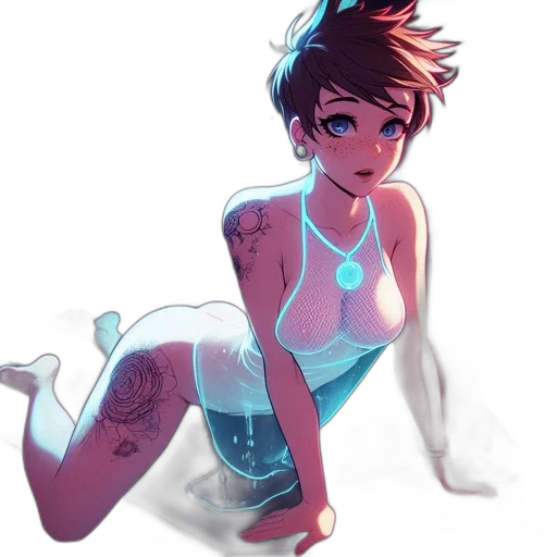 dress, robot, jewelry, creature, concept art, anime, cyberpunk, vaporwave transparent PNG cut-out