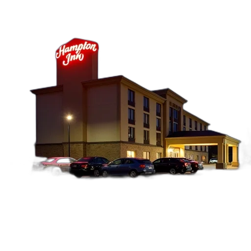building, 3d render, photorealistic, concept art, exterior, hampton, inn, hotel transparent PNG cut-out