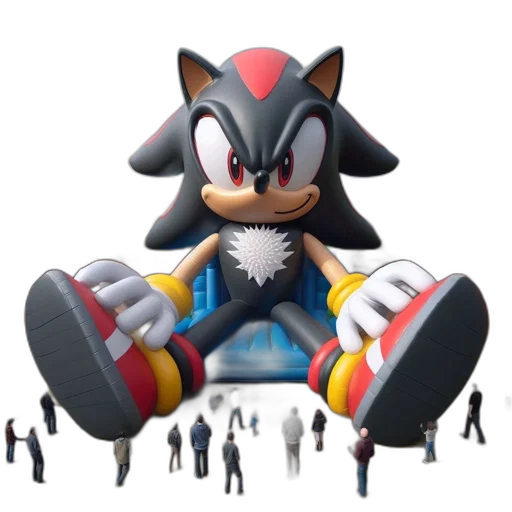 3d render, concept art, pixel art, cartoon, inflatable, shadow, hedgehog, sonic transparent PNG cut-out