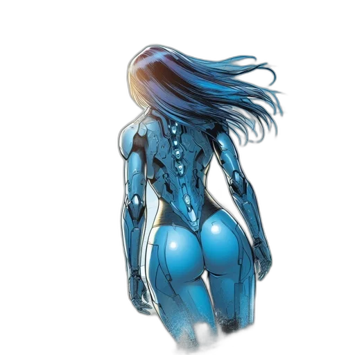 robot, dress, hair, creature, concept art, comic book art, fantasy art, cyberpunk transparent PNG cut-out