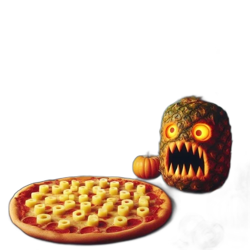food, 3d render, concept art, pixel art, photorealistic, fire, halloween, scene transparent PNG cut-out