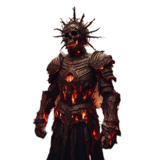 staff, concept art, fantasy art, 3d render, comic book art, fire, dark, menacing transparent PNG cut-out