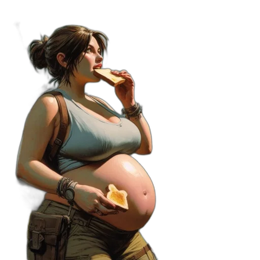 food, concept art, photorealistic, comic book art, fantasy art, earth tones, golden, pregnant transparent PNG cut-out