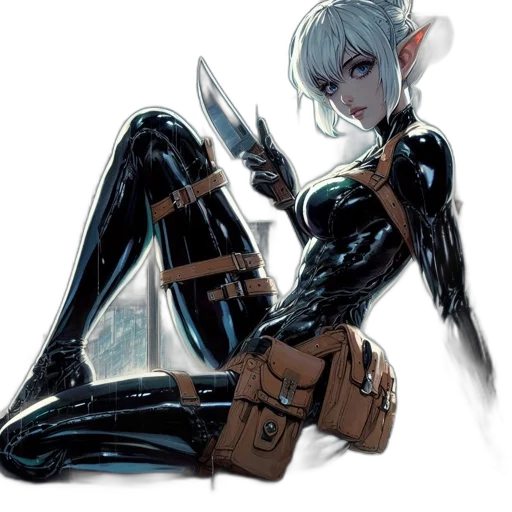 robot, staff, weapon, creature, concept art, cyberpunk, comic book art, fantasy art transparent PNG cut-out