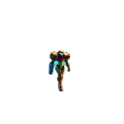 robot, weapon, staff, jewelry, pixel art, concept art, 3d render, vaporwave transparent PNG cut-out