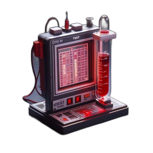 robot, pixel art, concept art, cyberpunk, 3d render, red, image, showcases transparent PNG cut-out
