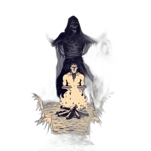 creature, dress, concept art, pixel art, comic book art, fantasy art, fire, forest transparent PNG cut-out