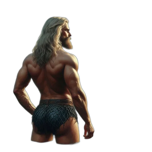 hair, animal, photorealistic, 3d render, concept art, fantasy art, muscular, bearded transparent PNG cut-out