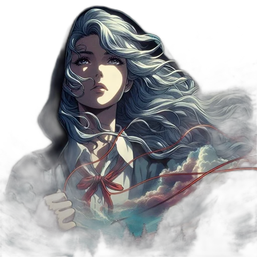 jacket, face, sword, staff, concept art, fantasy art, comic book art, anime transparent PNG cut-out