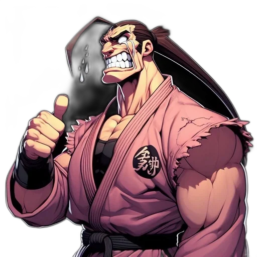 jacket, staff, weapon, face, concept art, comic book art, anime, cartoon transparent PNG cut-out