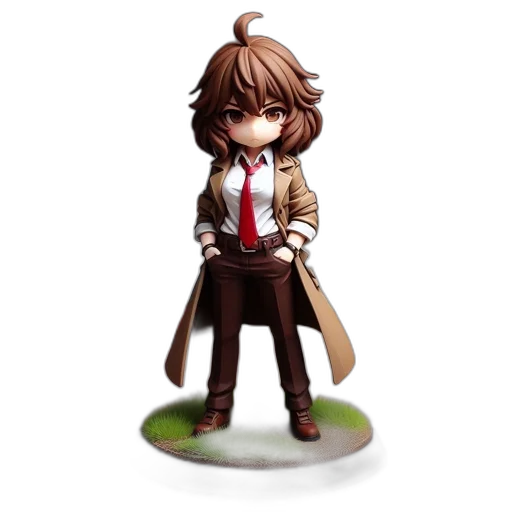 jacket, staff, concept art, 3d render, pixel art, fantasy art, anime, figurine transparent PNG cut-out
