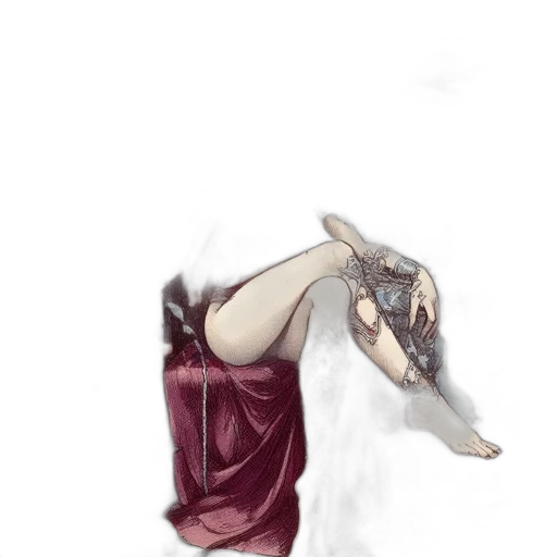 dress, jewelry, shoes, staff, concept art, fantasy art, watercolor, photorealistic transparent PNG cut-out