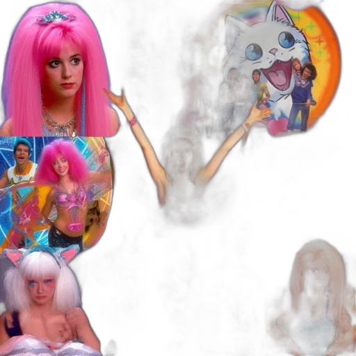 hair, concept art, vaporwave, fantasy art, anime, outer space, fire, pastel transparent PNG cut-out