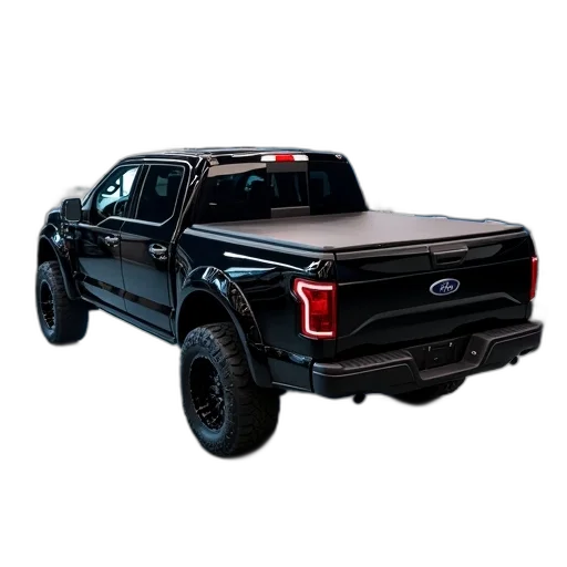 car, 3d render, black, pickup, truck, closed, bed, parked transparent PNG cut-out