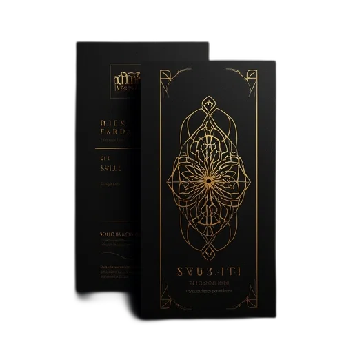 business, cards, gold, pattern, black transparent PNG cut-out
