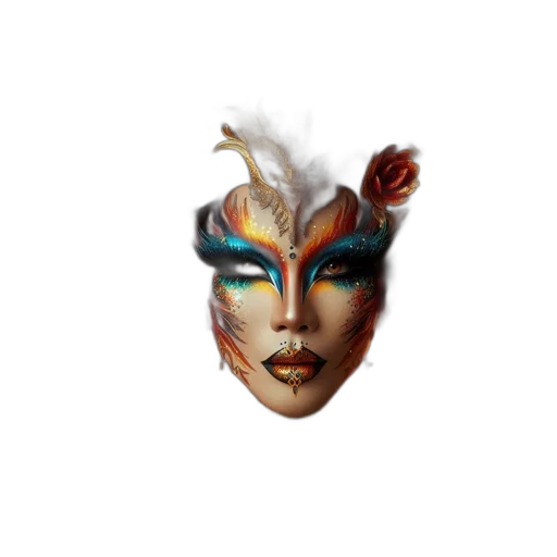 mask, face, crown, jewelry, fantasy art, concept art, 3d render, photorealistic transparent PNG cut-out