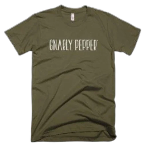 green, t-shirt, text, gnarly, pepper, white, featuring, casual transparent PNG cut-out