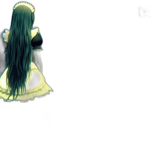 dress, hair, crown, staff, concept art, pixel art, anime, 3d render transparent PNG cut-out