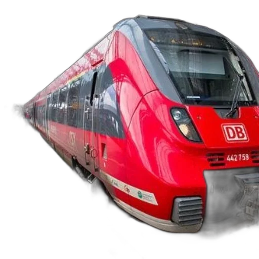 photorealistic, 3d render, concept art, sleek, red, train, logo, number transparent PNG cut-out