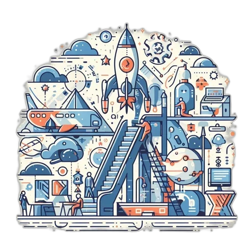 building, umbrella, jacket, robot, concept art, pixel art, watercolor, cartoon transparent PNG cut-out