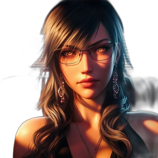 face, photorealistic, fantasy art, concept art, comic book art, confident, female, character transparent PNG cut-out
