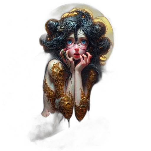 mask, face, creature, concept art, fantasy art, photorealistic, oil painting, elegant transparent PNG cut-out