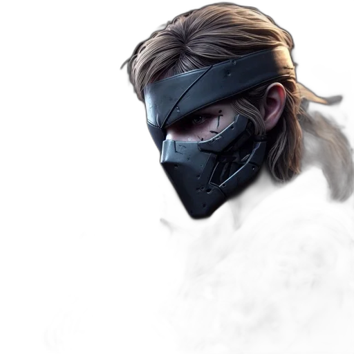 mask, face, weapon, concept art, photorealistic, fantasy art, cyberpunk, tactical transparent PNG cut-out