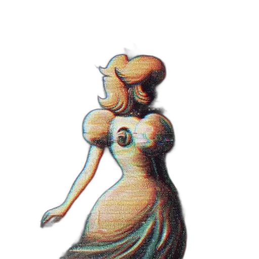 dress, crown, robot, hat, 3d render, pixel art, concept art, vaporwave transparent PNG cut-out