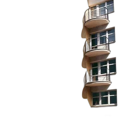 building, furniture, face, umbrella, 3d render, photorealistic, concept art, city street transparent PNG cut-out