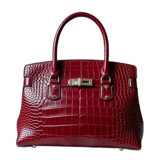 red, bag, magel, crocodile, embostone, leather transparent PNG cut-out