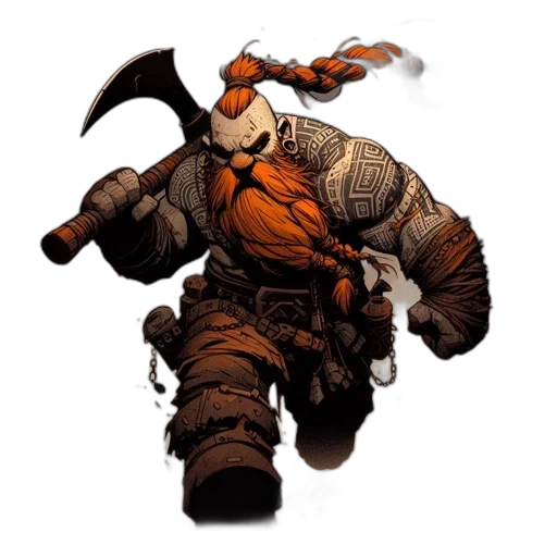 comic book art, concept art, fantasy art, fierce-looking, warrior, likely, norse, viking transparent PNG cut-out