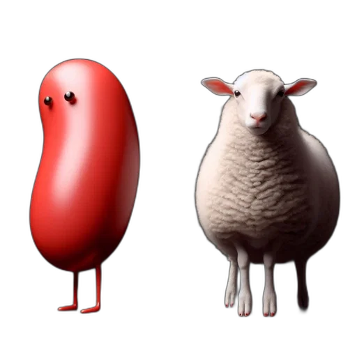 animal, food, dress, creature, concept art, 3d render, photorealistic, red transparent PNG cut-out