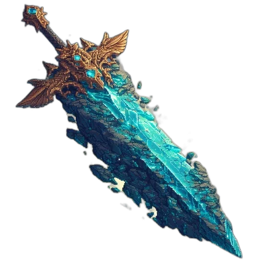 sword, weapon, dragon, staff, concept art, 3d render, fantasy art, pixel art transparent PNG cut-out