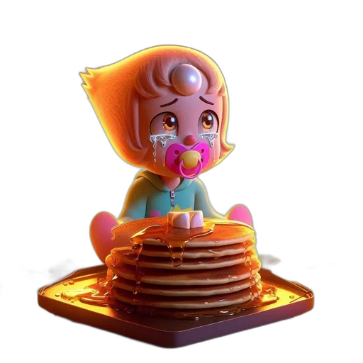 food, jewelry, 3d render, concept art, animated, character, pink, hair transparent PNG cut-out