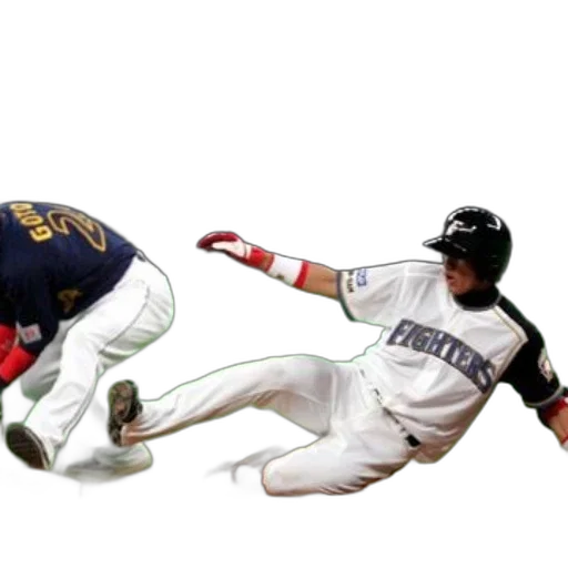 baseball, player, fighters, slides, into, second, base transparent PNG cut-out