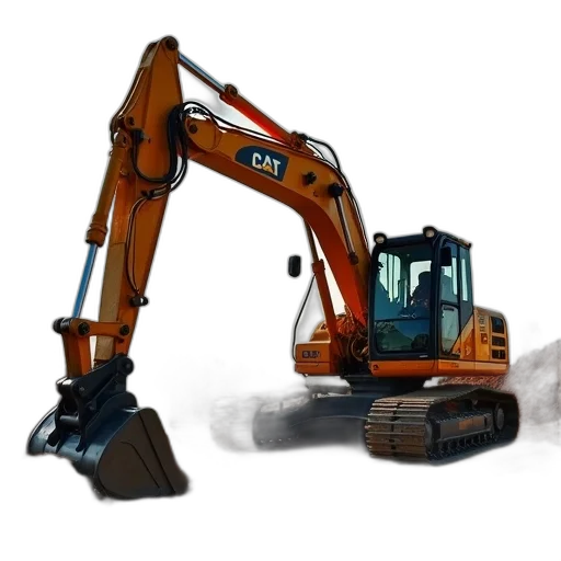 robot, 3d render, concept art, cater, excavateurs, multifunctionaux, 272d2, equipment transparent PNG cut-out