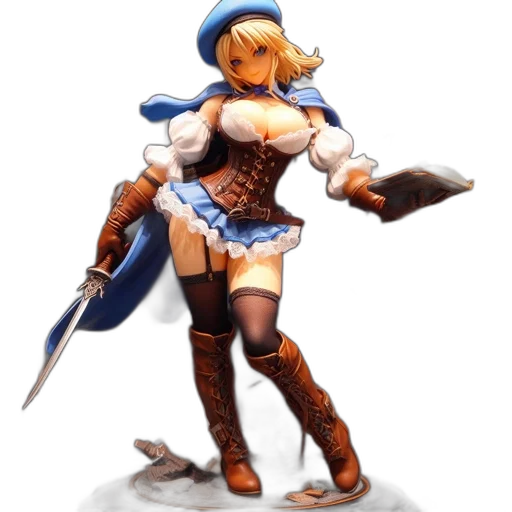 weapon, sword, staff, dress, concept art, fantasy art, pixel art, anime transparent PNG cut-out