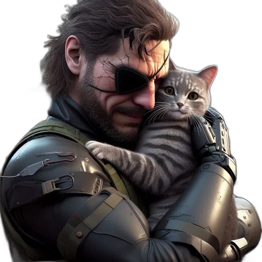weapon, animal, jacket, concept art, cyberpunk, comic book art, fantasy art, rugged transparent PNG cut-out