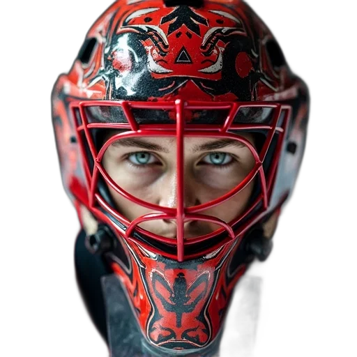 mask, face, dragon, crown, photorealistic, 3d render, close-up, goalie transparent PNG cut-out