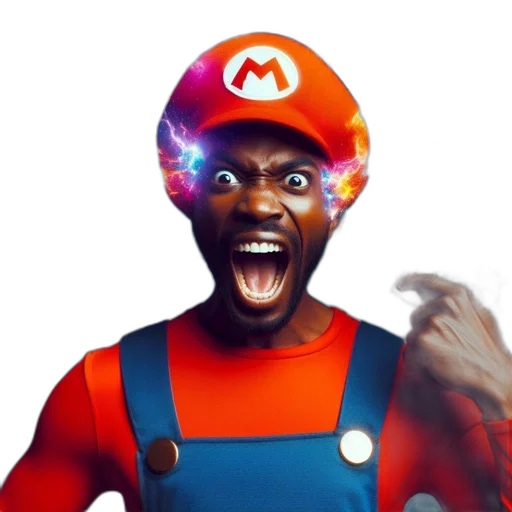 face, mask, animal, hat, concept art, 3d render, pixel art, mario transparent PNG cut-out