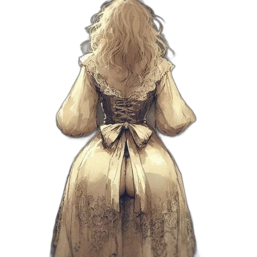 dress, crown, hair, mask, concept art, watercolor, fantasy art, photorealistic transparent PNG cut-out